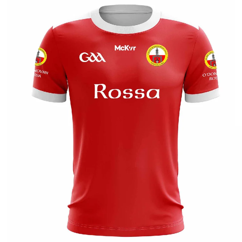 Mc Keever O'Donovan Rossa GAA Playing Jersey - Adult - Red/White Player Fit Navy Blue Jersey Tee