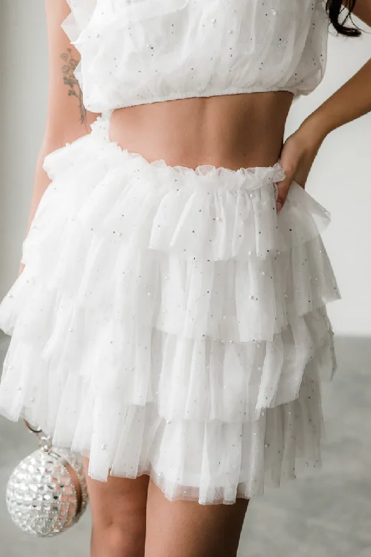 Talia Pearl Studded Mini Skirt velvet skirt luxury