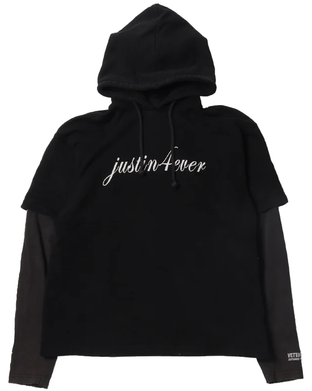 AW17 "Justin4Ever" Oversized Hoodie Hoodie with Elastic Waist Stretchable Comfortable