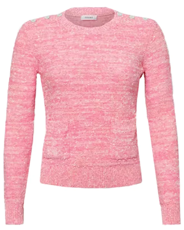 Pink Patch Pocket Sweater Velvet Chenille Corduroy