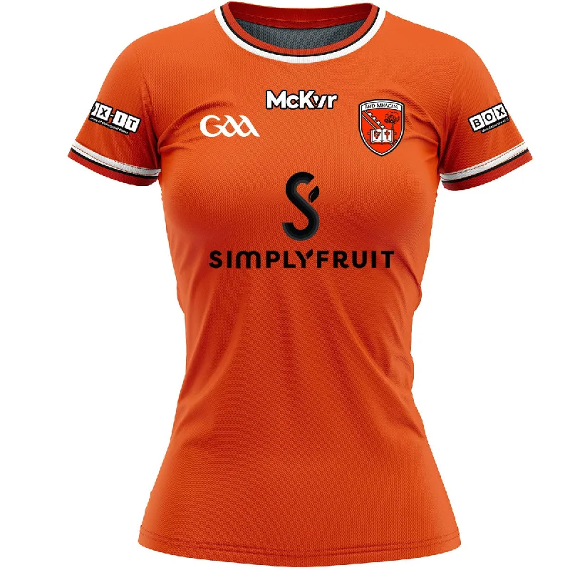 Mc Keever Armagh GAA Official Home Jersey - Womens - Orange Ruby Red Jersey Shirt