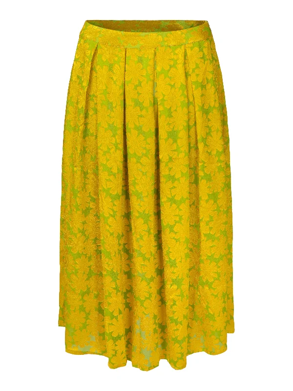 Rosa Skirt - Golden Burnout cashmere skirt plush