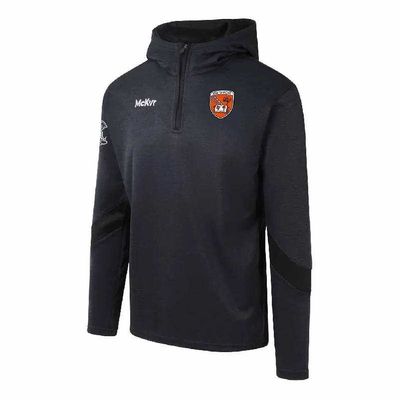 Mc Keever Armagh Camogie Official Core 22 1/4 Zip Hoodie - Adult - Black Hoodie with Pattern Geometric Abstract