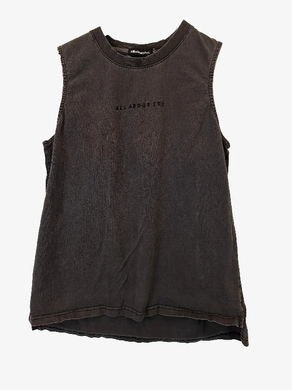 All About Eve Relaxed Logo Muscle Tank Top Size 12 athletic tank top