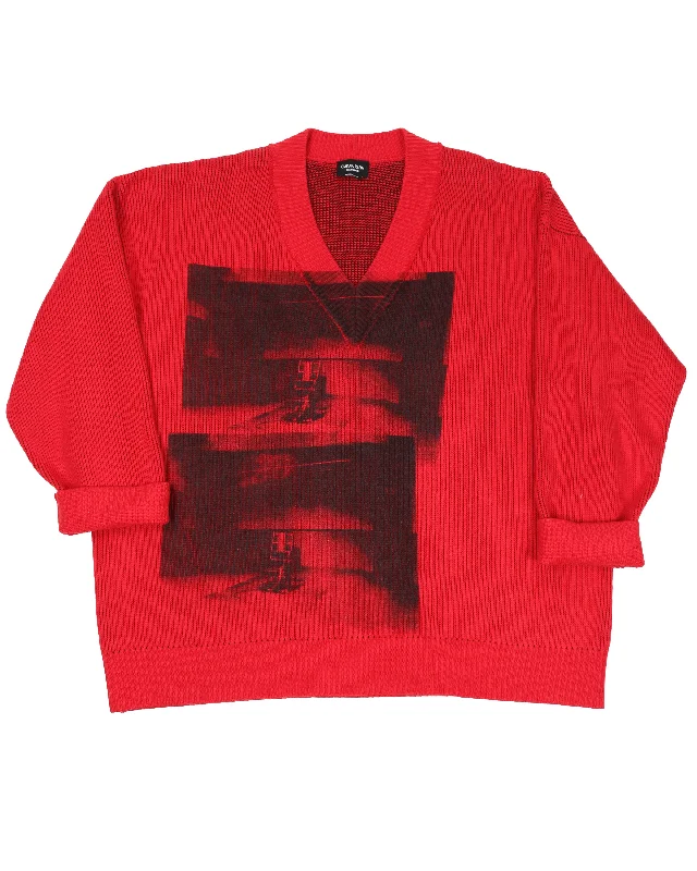 Oversized V-Neck Warhol Sweater Thin Thick Dense
