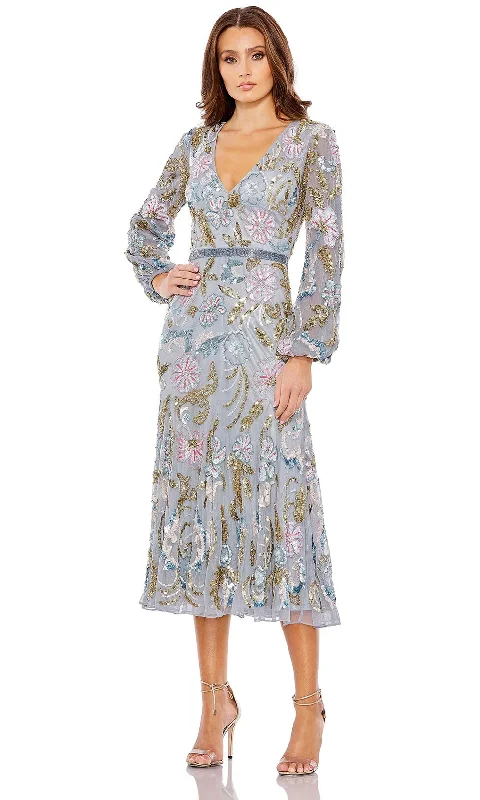 Mac Duggal 5423 - Tea Length Bishop Sleeve Dress Tunics Stylish elegant