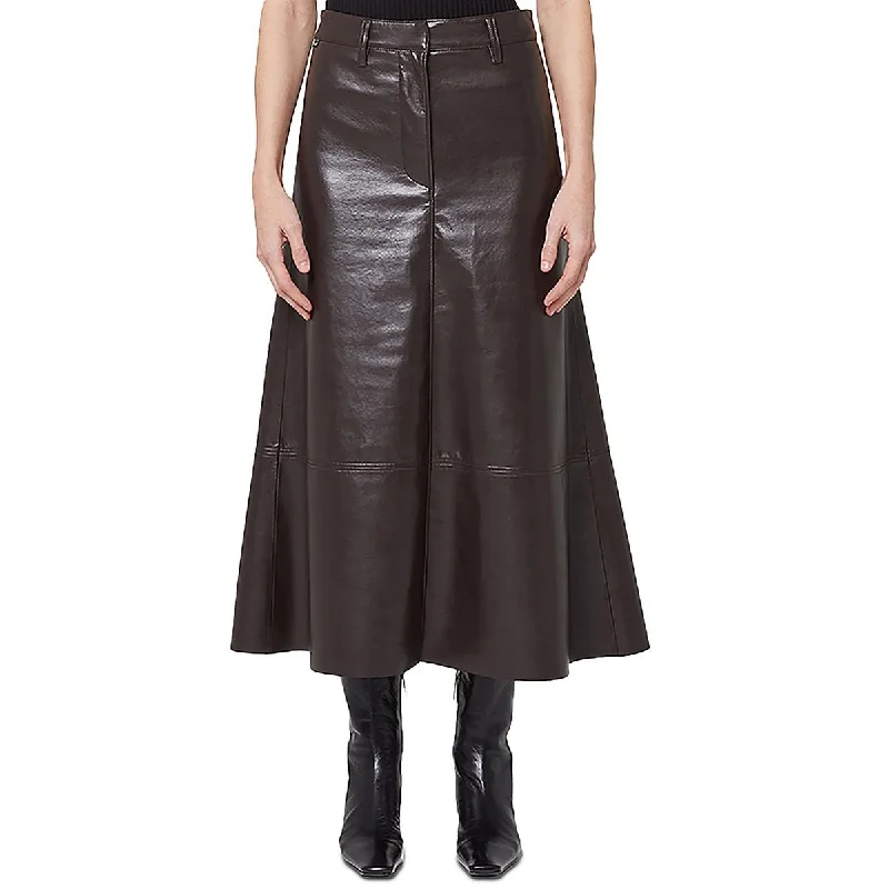 Citizens of Humanity Womens Leather Casual Midi Skirt chiffon skirt flowing