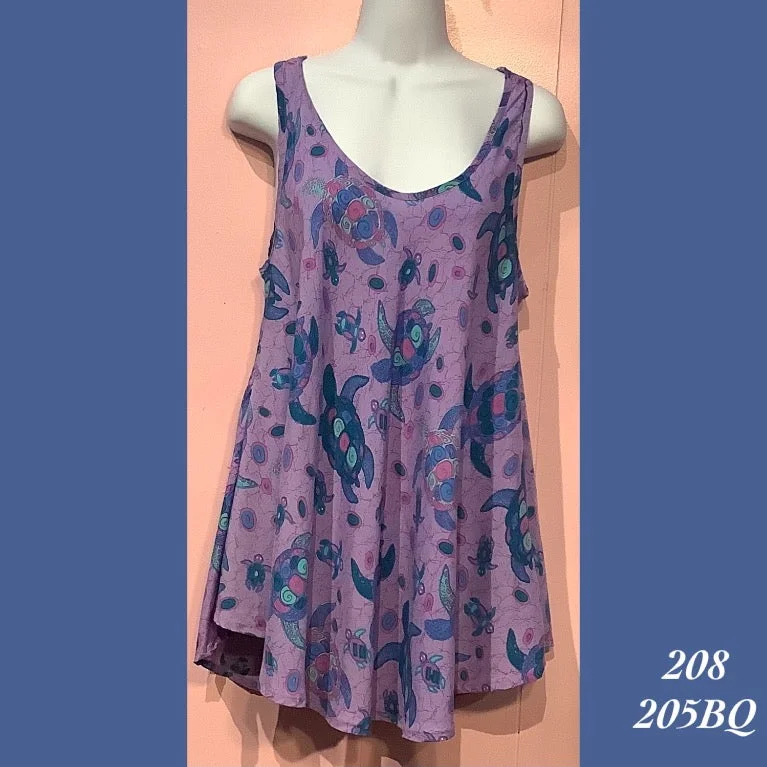 208 - 205BQ , Swing tank top teal tank top