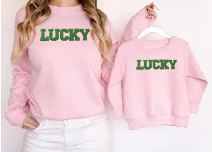 Lucky Patch St. Patrick's Day Adult Sweatshirt Hoodie with Hem Contrast Bold Stylish