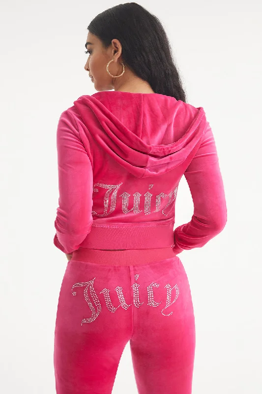 OG Big Bling Velour Hoodie Hoodie with Puffed Sleeves Voluminous Trendy