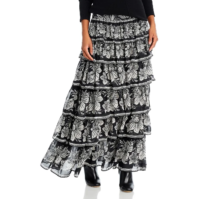 FARM Rio Womens Aymmetrical Tiered Asymmetrical Skirt lace skirt intricate