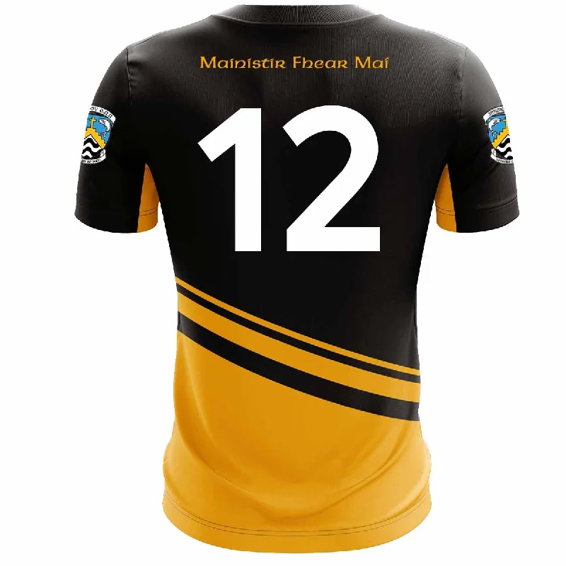 Mc Keever Fermoy GAA Numbered Home Jersey - Adult - Black Player Fit Beige Jersey Tee