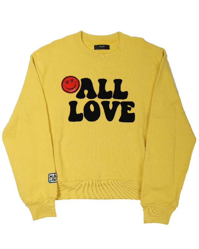 A Love Moment 'All Love' Cotton Sweatshirt Zip Hoodie Drawstring Kangaroo Pocket