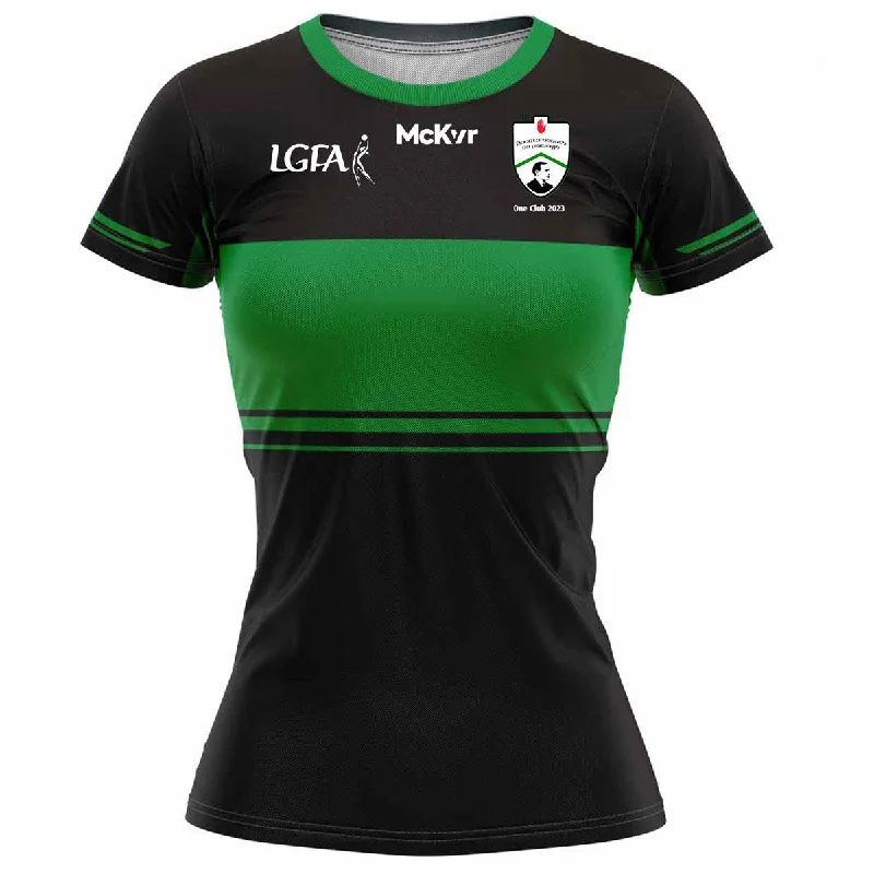 Mc Keever Fintona Pearses LGFA Training Jersey - Adult - Black/Green Retro Jersey Tee Mc Keever Fintona Pearses LGFA Training Jersey - Adult - Black/Green Retro Jersey Tee