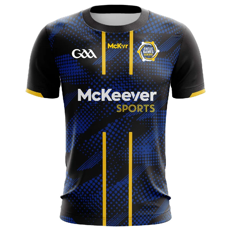 Mc Keever Gaelic Games Europe Playing Jersey - Womens - Black Sustainable Jersey Tee Mc Keever Gaelic Games Europe Playing Jersey - Womens - Black Sustainable Jersey Tee