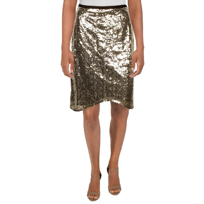 Gracia Womens Sequined  Mini Skirt wool skirt warm