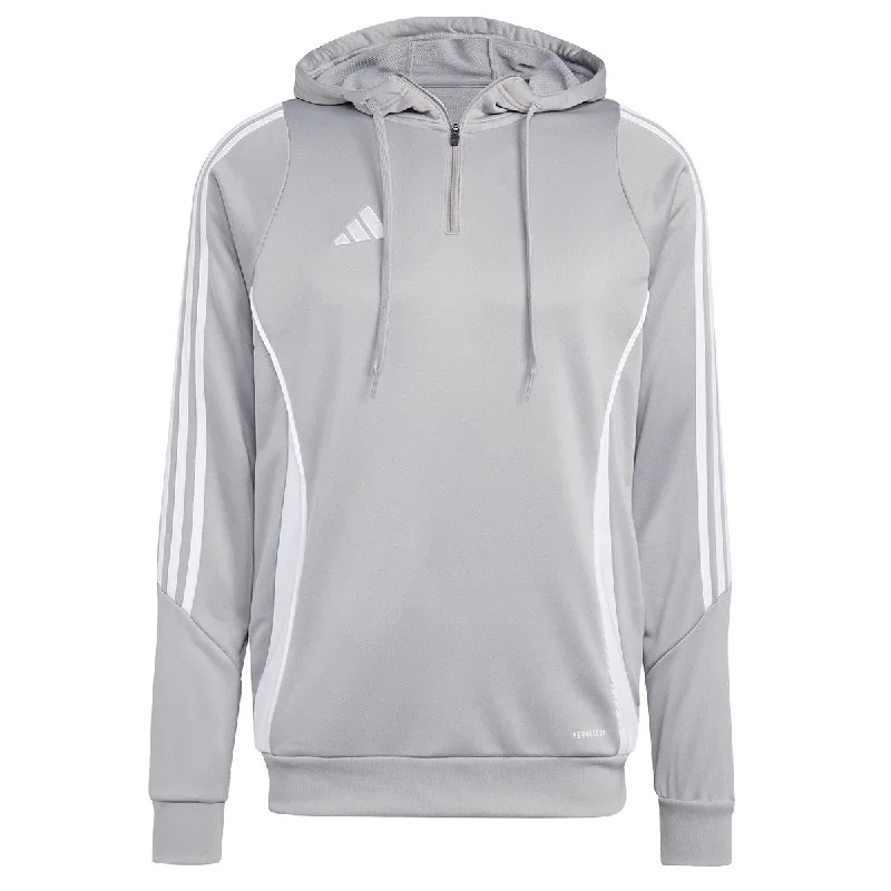 adidas Tiro 24 Training Hoodie - Adult - Team Mid Grey Hoodie with Raglan Sleeves Sporty Comfortable