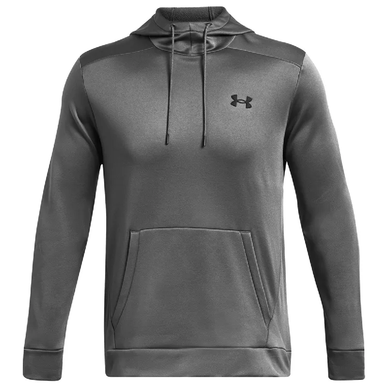 Under Armour Fleece Hoodie - Mens - Castlerock/Black Hoodie with Zipper Placket Modern Functional