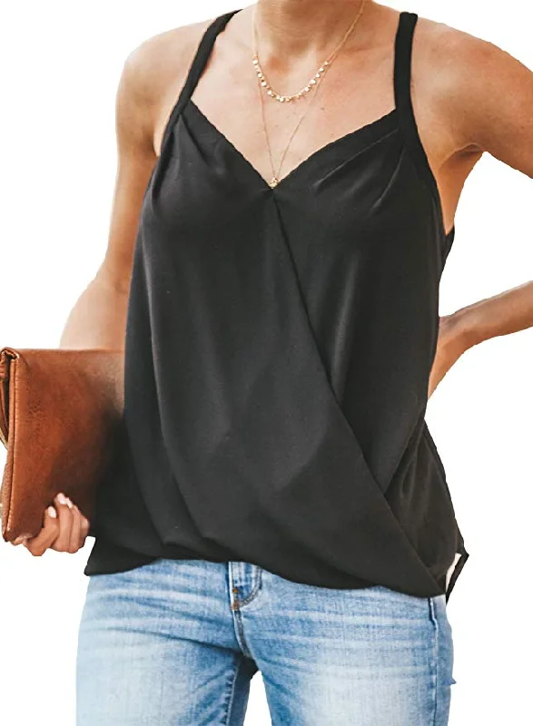 Women's Summer V Neck Strappy Cami Tank Tops lace tank top