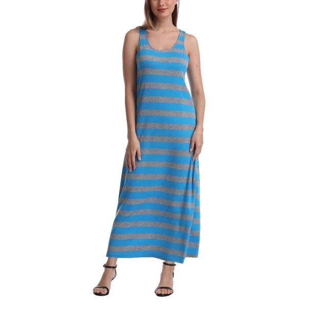 SUMONA Women Long Stripe Tank Tops Ankle Length Maxi Dress loose fit tank