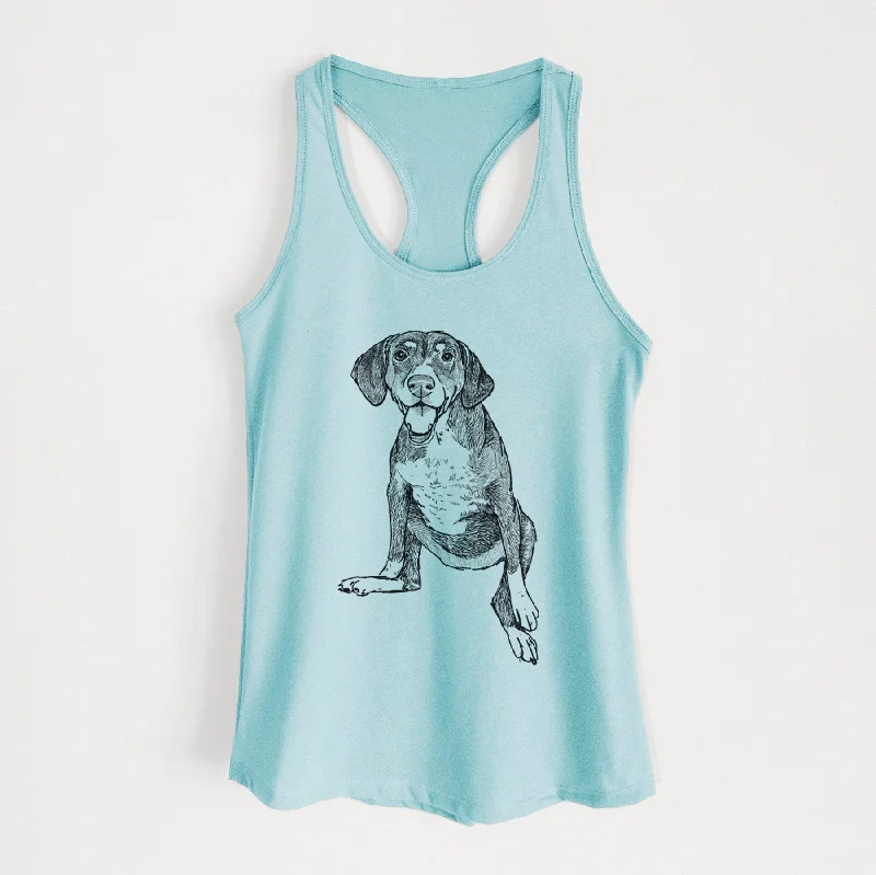 Doodled Nova the German Shorthaired Pointer Setter Mix - Women's Racerback Tanktop athletic tank top