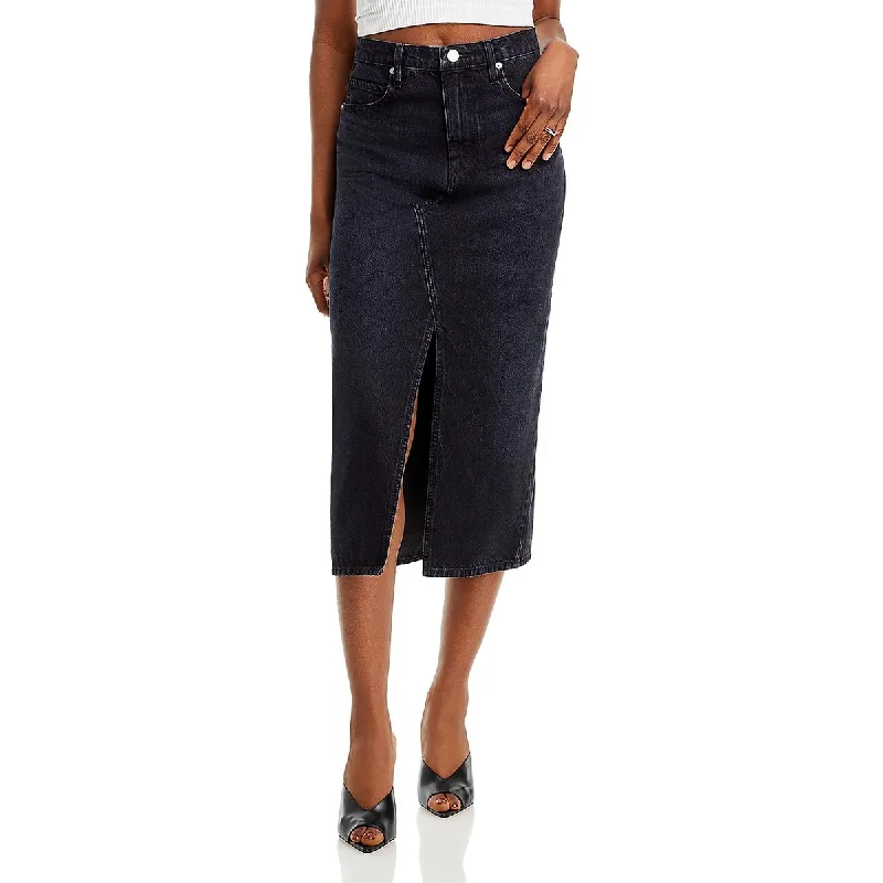 FRAME Womens Midaxi skirt High Waist Denim Maxi Skirt cashmere skirt plush