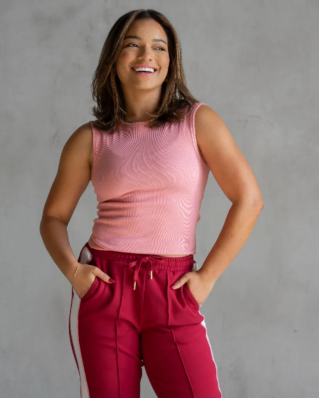 Klein Ribbed Tank - Dusty Rose sexy tank top