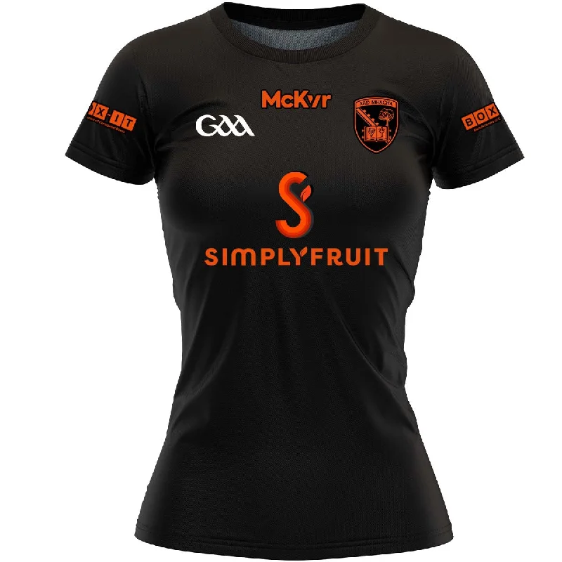 Mc Keever Armagh GAA Official Away Jersey - Womens - Black Navy Blue Jersey Tee