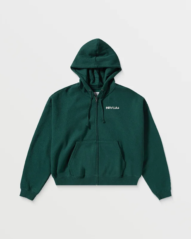 Court Zip Hoodie - Pineneedle Hoodie with Set-In Sleeves Structured Classic