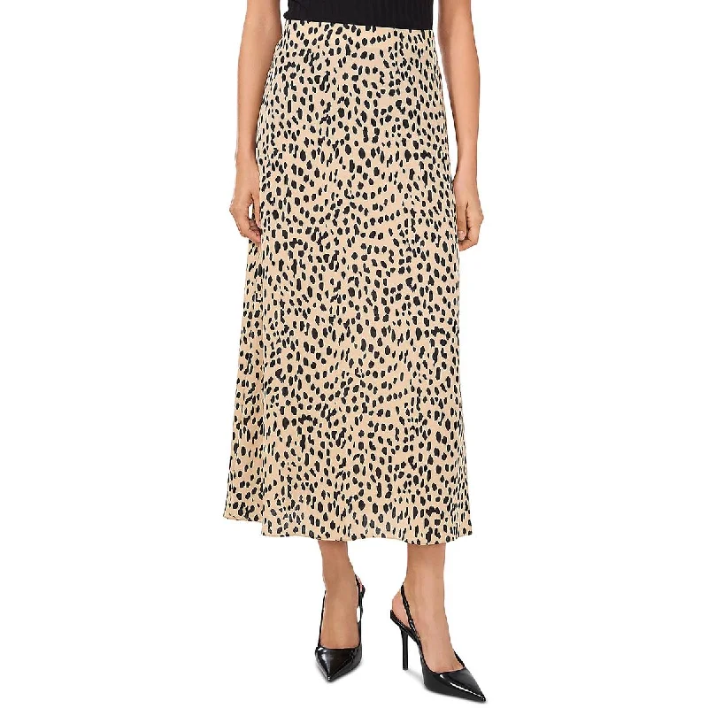 Vince Camuto Womens Midi Elastic Waist Midi Skirt flowy skirt hem