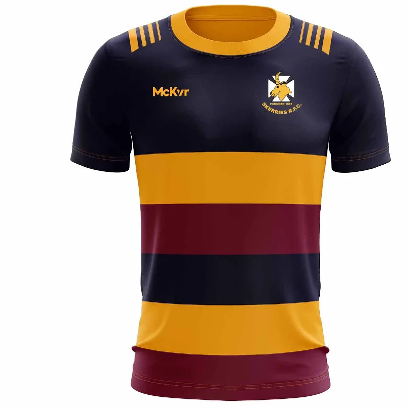 Mc Keever Skerries RFC Playing Jersey - Adult - Navy/Maroon/Amber Winter Jersey Top