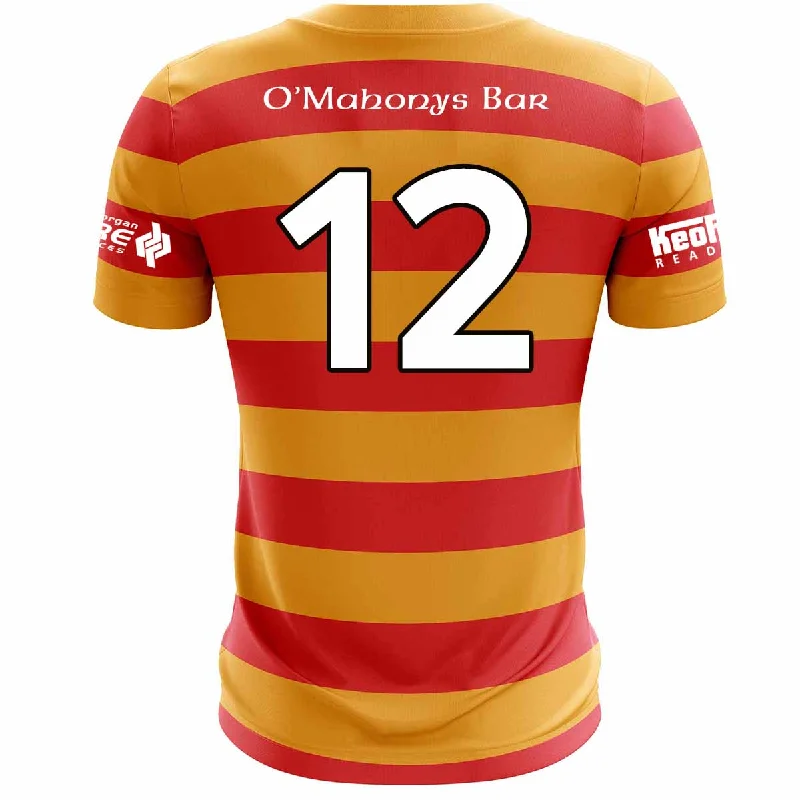 Mc Keever Newcestown GAA Numbered Senior Match Jersey - Adult - Amber/Red Boat Neck Jersey Shirt