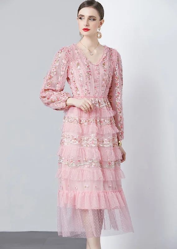 Heavy industry embroidery high waist slim elegant temperament dress Tunics Custom made Heavy industry embroidery high waist slim elegant temperament dress Tunics Custom made