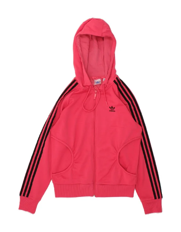 ADIDAS Womens Zip Hoodie Sweater EU 40 Medium Pink Polyester Layered Multi-layer Single Layer ADIDAS Womens Zip Hoodie Sweater EU 40 Medium Pink Polyester Layered Multi-layer Single Layer