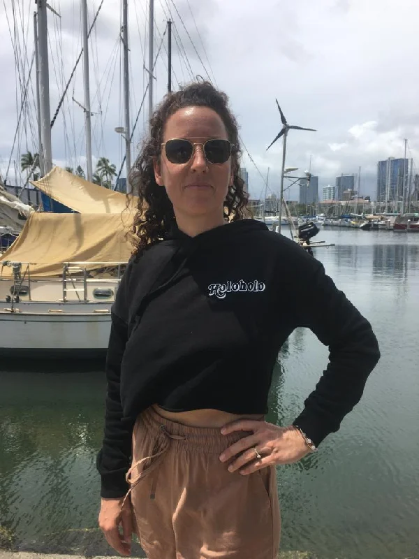 SALE - Ladies Holoholo Crop Hoodie Hoodie with Drawcord Adjustable Secure