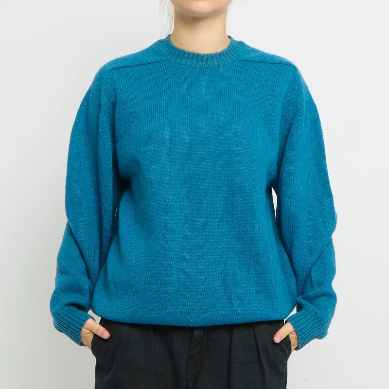 Boggi Heavy Knit Crewneck Sweater - UK 10 Chenille Brocade Lace