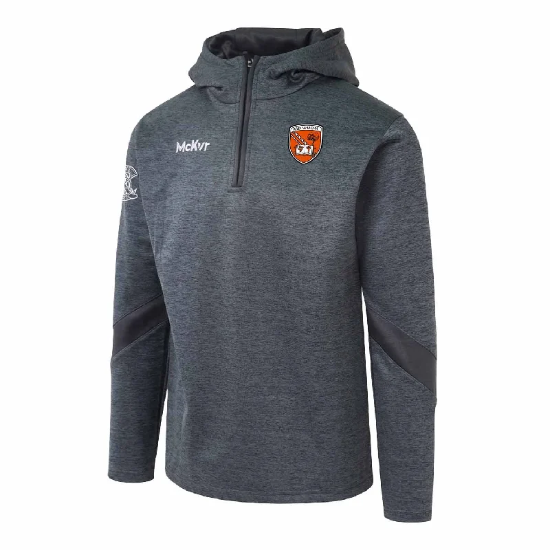 Mc Keever Armagh Camogie Official Core 22 1/4 Zip Hoodie - Adult - Charcoal Hoodie with Lining Warm Insulated