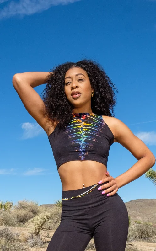 Rainbow Bones Tie Dye Crop Tank essential tank top