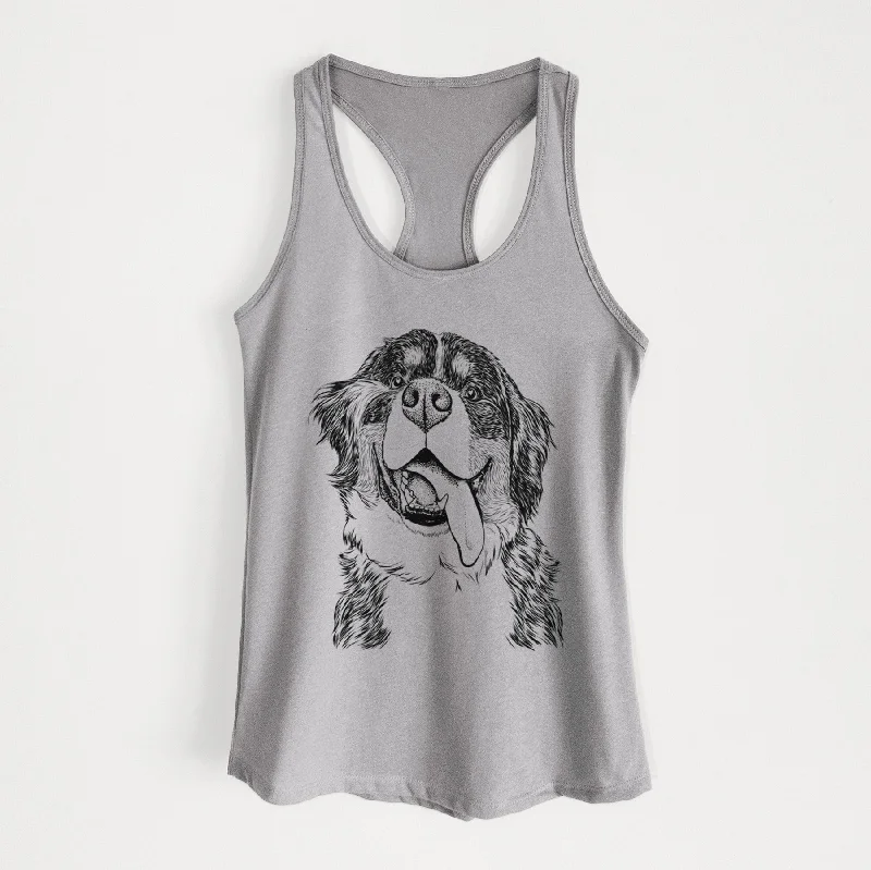 Theo the Bernese Mountain Dog - Women's Racerback Tanktop navy tank top