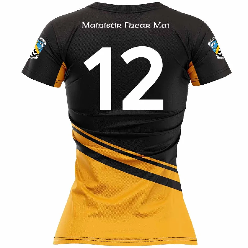 Mc Keever Fermoy GAA Numbered Home Jersey - Womens - Black Burgundy Jersey Tee