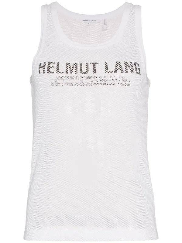 mesh logo tank top bronze tank top