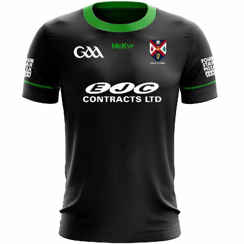 Mc Keever Queens GAA Official Gaelic Football Away Jersey - Adult - Black Custom Jersey Tee