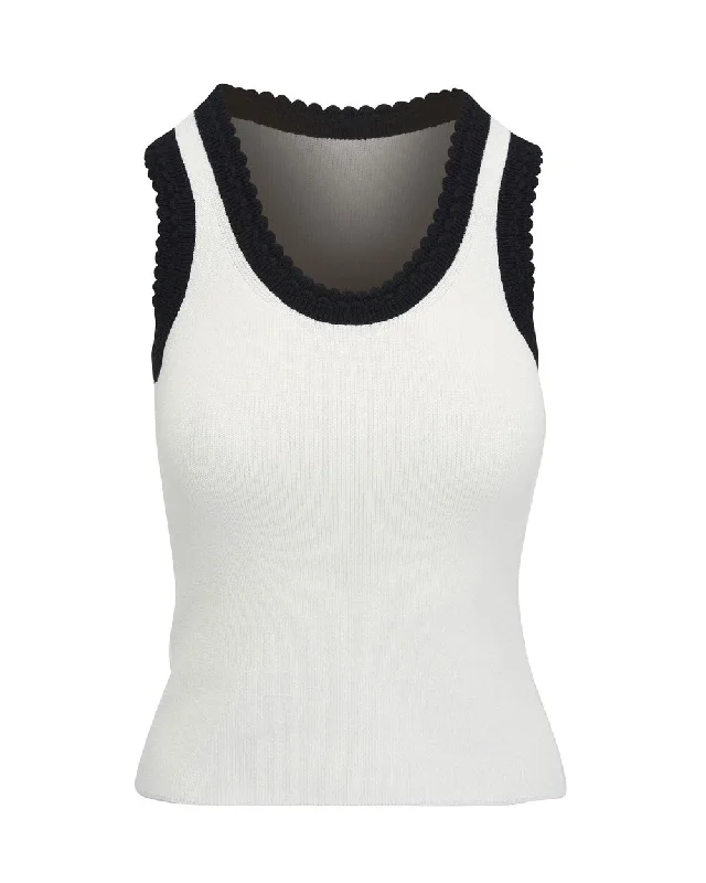 Ivory and Black Sandra Tank print tank top
