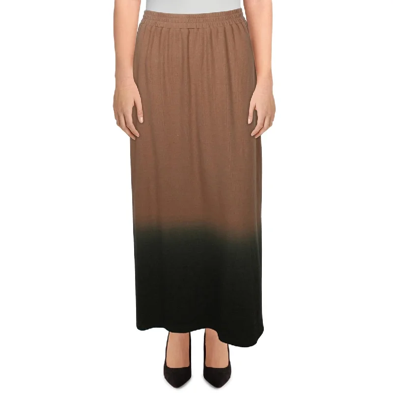 Yal Womens Ribbed knit Long Maxi Skirt silk skirt sleek