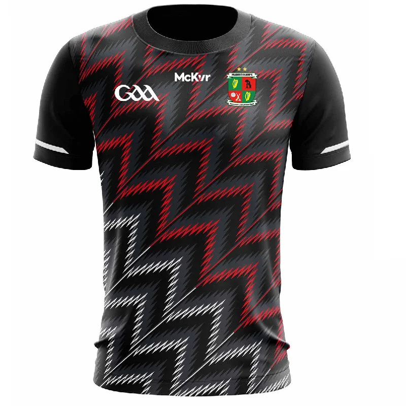 Mc Keever Madrid Harps GAA Training Jersey - Adult - Black/Red Player Fit Pink Jersey Tee