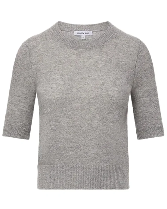 Heather Grey Cashmere Shana Sweater Fitted Slim Tailored