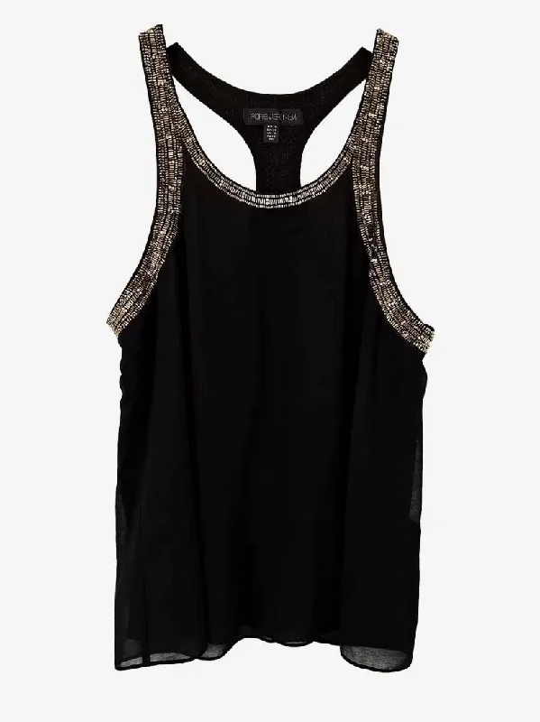 Forever New Embellished Neckline Tank Top Size 10 silver tank top