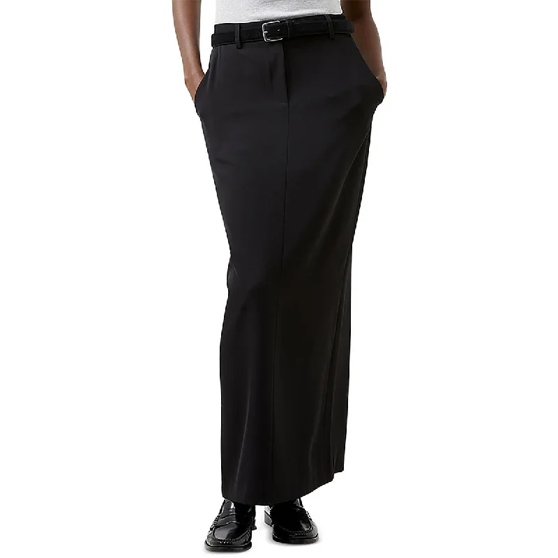 French Connection Womens Full Length Solid Maxi Skirt leather skirt sleek