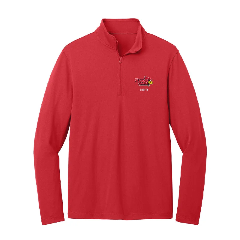 Illinois State - NCAA Women's Soccer : Leah Crotty - Lightweight Quarter Zip Jacket Notch Collar Jacket Peter Pan Collar Jacket Cowl Neck Jacket