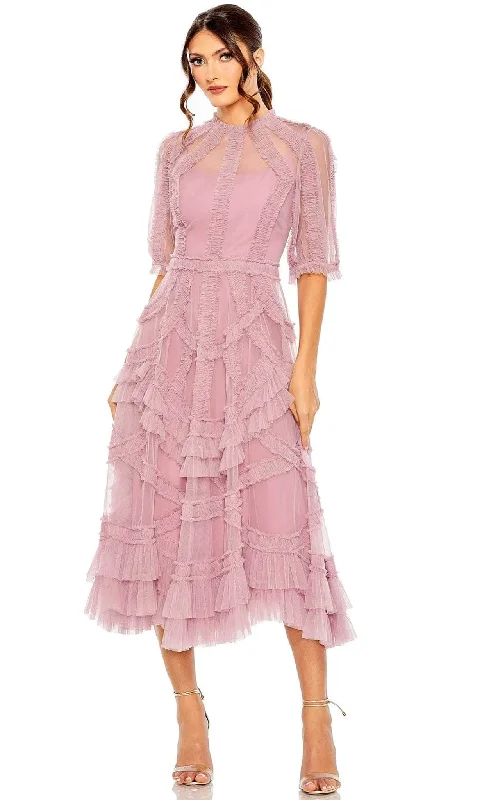 Mac Duggal 8058 - High Neck Dress Tunics Mesh breathable